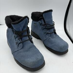 Sporto Ankle Boots Womens Size 10 Leather‎ Blue Suede Insulated Waterproof